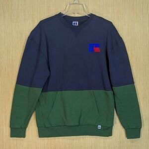 Russell Athletic Colorblock Sweatshirt Logo‎ Streetwear Retro Boxy Mens Medium
